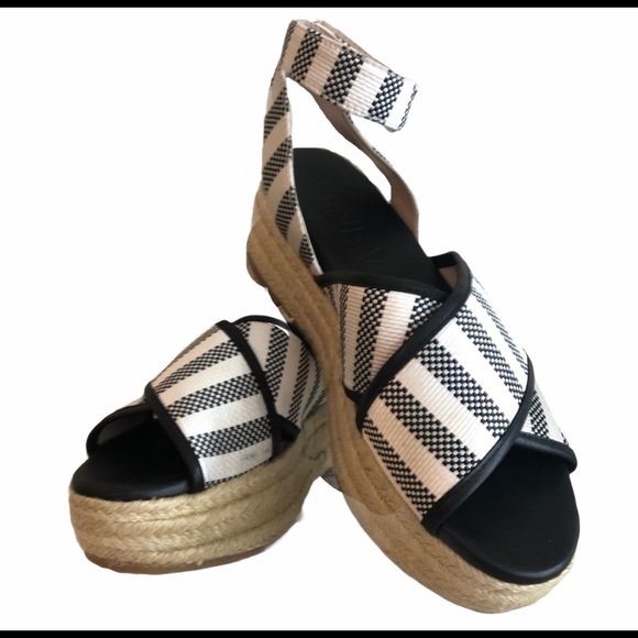 Calvin Klein Shoes - CALVIN KLEIN | Raffia Platform Strap Sandals | 6.5